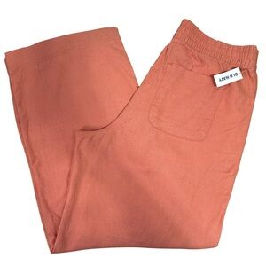 Old Navy | Linen-Blend Wide Leg Pants | High Waist | Rust Orange | Size L | NWT